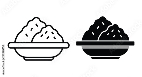 Two empty ice cream cones with scoops melting on white background flat design minimalist illustration food dessert summer