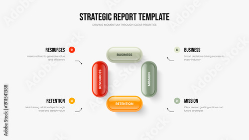 Advertising Proposal Slideshow Layout Vector Illustration. Financial Analysis Four Element Infographic Slide Template. Professional Introduction 4 Option Diagram Frame Design.