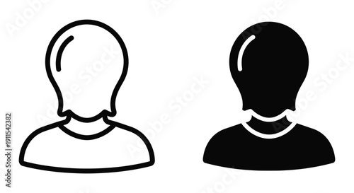 Silhouette profile heads facing opposite directions minimalist line art vector illustration black white