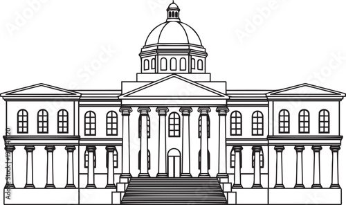 Universal Government Building Architecture Icon