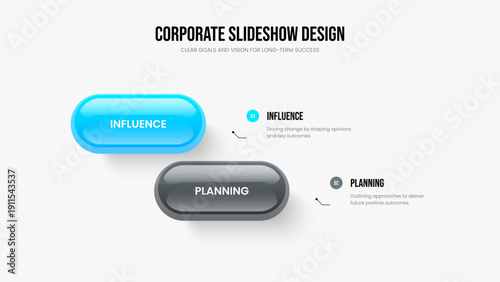 Consulting Briefing 2 Option Infographic Presentation Template. Project Planning Frame Layout Vector Illustration. Sales Campaign Two Element Diagram Slideshow Design.