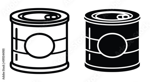 Black and white soda cans illustration isolated on white background minimal design vector