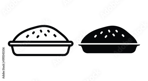 Empty black takeaway food containers with lids isolated on white background minimalist packaging design