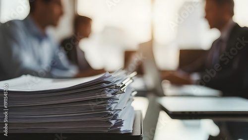 HR manager meticulously reviewing complaint files