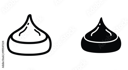 Black and white chess pawn icons facing opposite directions on minimalist background for strategy and competition concept