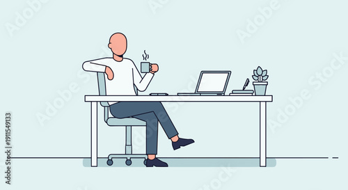 A modern flat-style illustration of remote workers engaging in daily tasks from home and cafés. The artwork features diverse characters using laptops, attending video calls