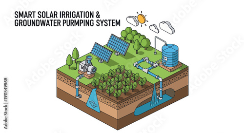 Smart Solar Irrigation System with Pump.