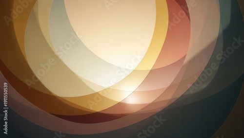 Elegant and flowing abstract background featuring a harmonious composition of softly overlapping translucent curved shapes, rendered with a smooth gradient material and subtle textural variations,