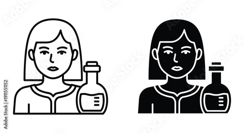 Flat design woman holding milk bottle before and after diet vector illustration healthy lifestyle