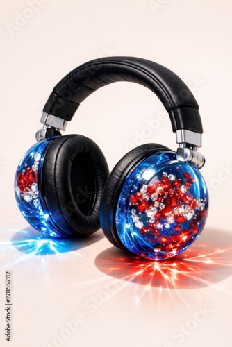 Sapphire Glass Headphones with Frozen Fireworks