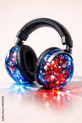 Transparent Blue Sapphire Glass Headset Design