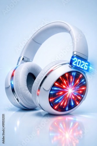 High-Tech Ceramic Headset with Glowing Fiber Optics