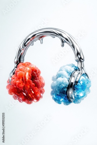 Abstract Liquid Silver and Smoke Audio Concept