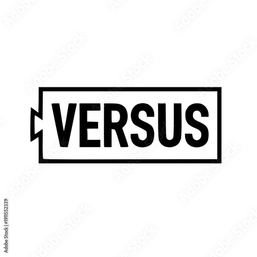 Black Versus Sign or Logo with Comparison Icon