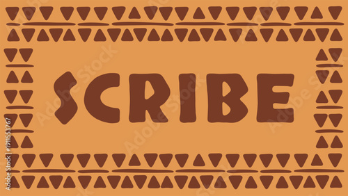 Scribe Patterned Nameplate Illustration