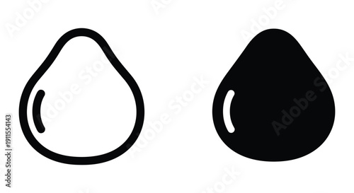 Pear Fruit Icon Black And White Minimal Design