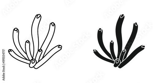 Hand drawn cartoon hands holding sprouting plant seeds growth concept isolated on white minimalist illustration