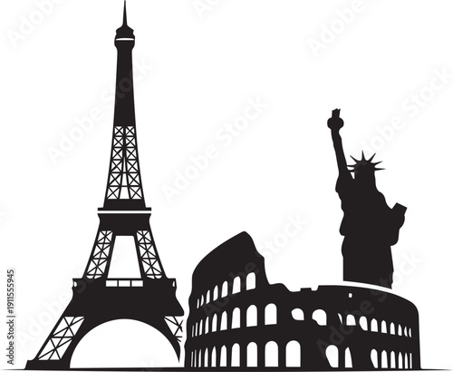 Global Famous Landmark Silhouette Collection