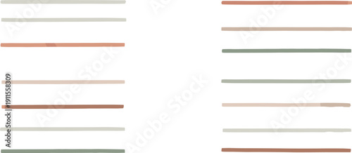 A harmonious blend of earthy tones and muted pastels, presented as abstract horizontal lines on a clean white background, perfect for modern design