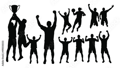 A diverse group of people celebrating together in a joyful manner. Vector