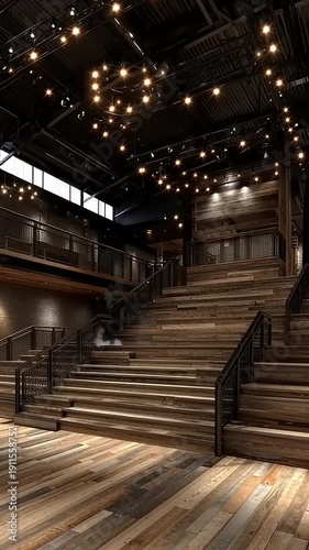 Wallpaper Mural Empty Theater Stage with Wooden Staircase. Torontodigital.ca