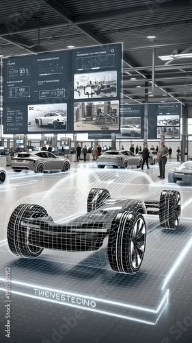 Electric Car Display at Auto Show.