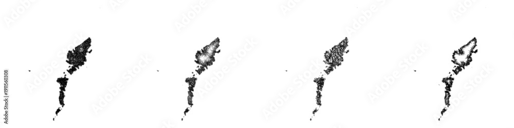 Fototapeta premium Sketch Eilean Siar outline map design set