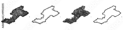 Sketch Fife outline map design set