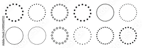 Collection of elegant star circle frames in various styles