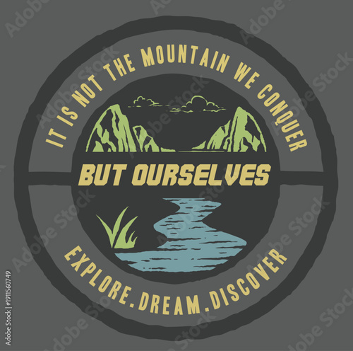 Inspirational quote Explore Dream Discover with compass and map