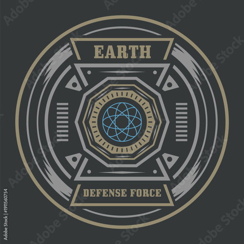 Earth Defense Force illustration with futuristic soldiers and aliens