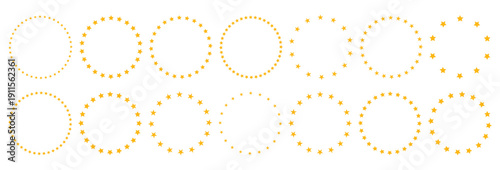 Golden starburst shapes on white background for design
