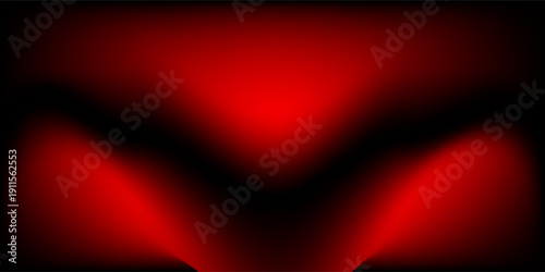 Red Wave Light on Black Background, smooth gradient effect. Futuristic technology concept