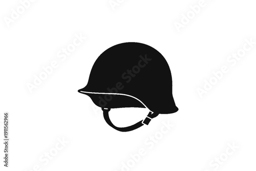 Silhouette of Protection: A sleek, minimalist silhouette of a helmet, representing safety, resilience, and preparedness.