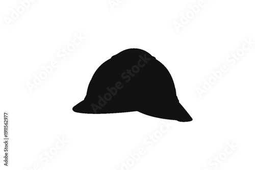 Silhouette Safety: A minimalist representation of a protective helmet, emphasizing safety and vigilance in the workplace.