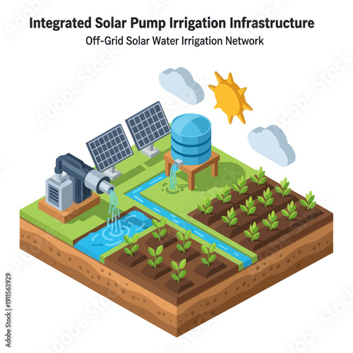 Solar Powered Irrigation System Infrastructure Model.