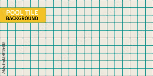 Beige tile pattern. Classic pool mosaic. Seamless ceramic square grid background for spa and bathroom design.