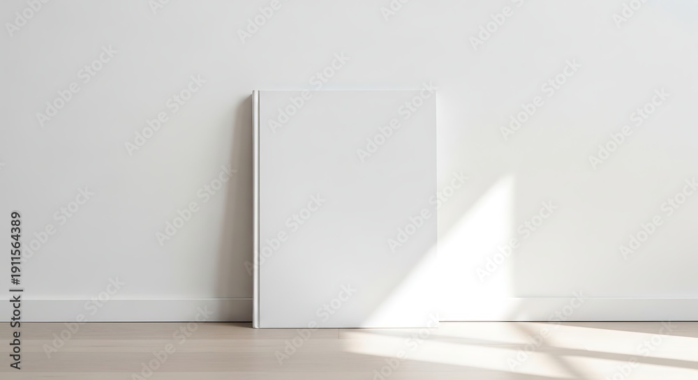 custom made wallpaper toronto digitalBlank Canvas Standing Against a White Wall with Sunlight Shadow.