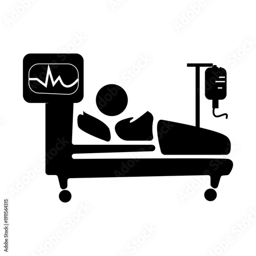 inpatients silhouette icon design