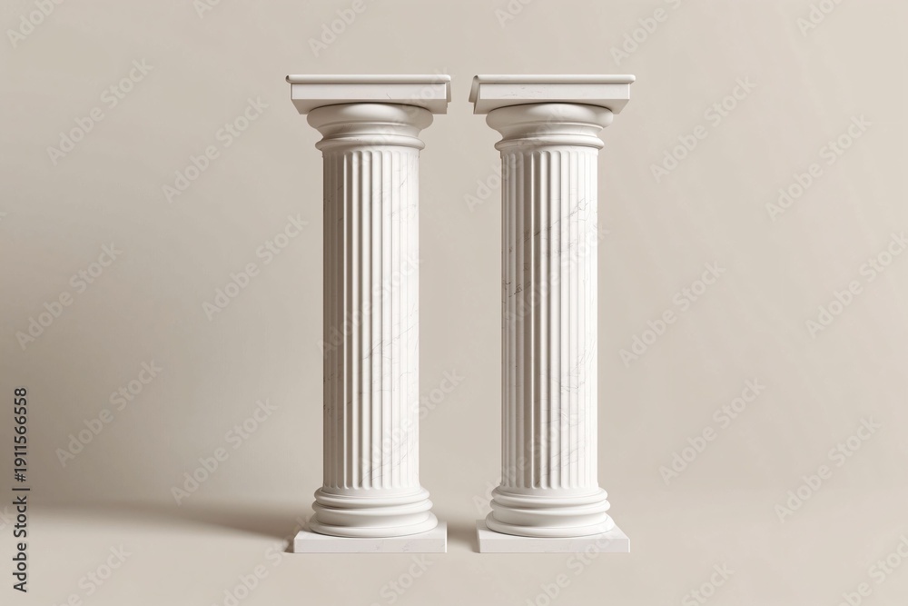Obraz premium Two Classic White Columns for Architectural or Design Use