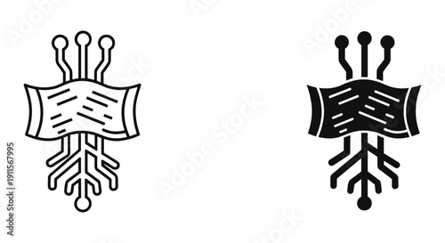 Hand drawn paper airplane and rocket icons flying upward success business growth concept minimalist line art illustration