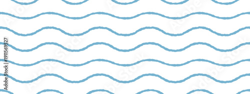 Seamless baby wavy pattern. Hand drawn wave stripes for decor and wallpaper.
