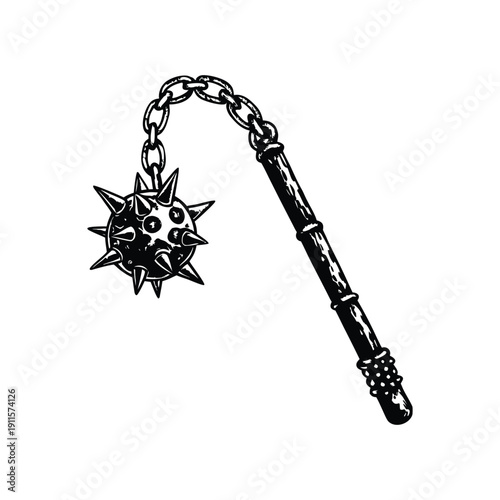 Black and white horror illustration of a human peering through a torn surface gripping vintage style vector art