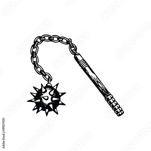 Black and white horror illustration of a human peering through a torn surface gripping vintage style vector art