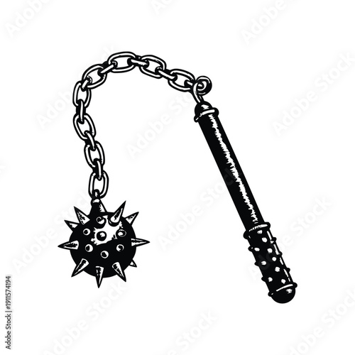 Black and white horror illustration of a human peering through a torn surface gripping vintage style vector art