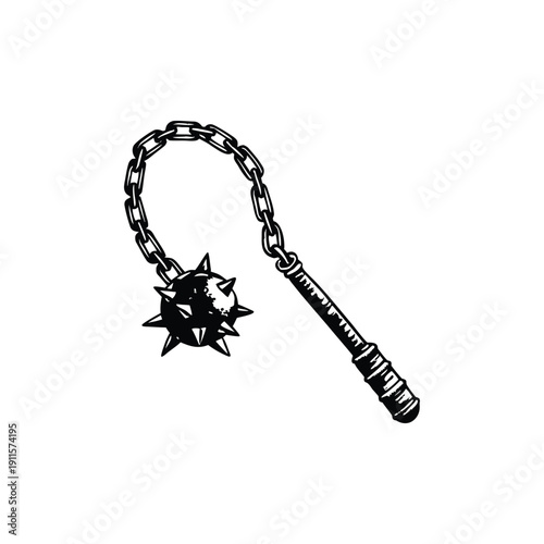 Black and white horror illustration of a human peering through a torn surface gripping vintage style vector art