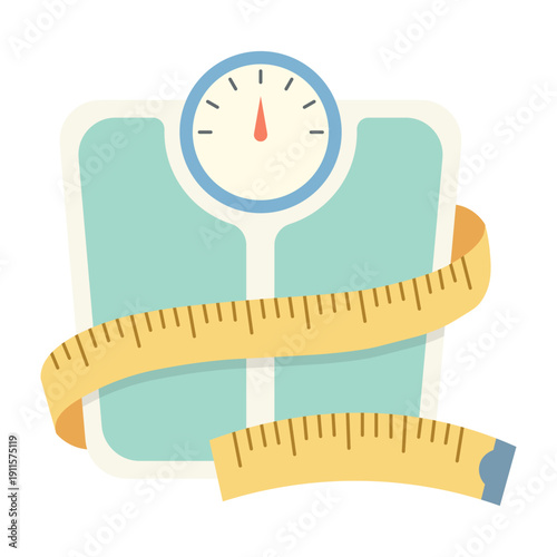 Bathroom scale with measuring tape