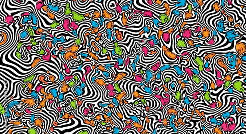 Vibrant Abstract Whisk Pattern Illustration with Swirling Shapes and Colors