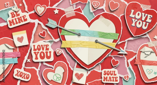Heartfelt Valentine's Day Celebration with Love Letters and Arrows