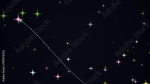 Wallpaper Mural Shooting star streaking across a starry night sky with colorful stars. Torontodigital.ca